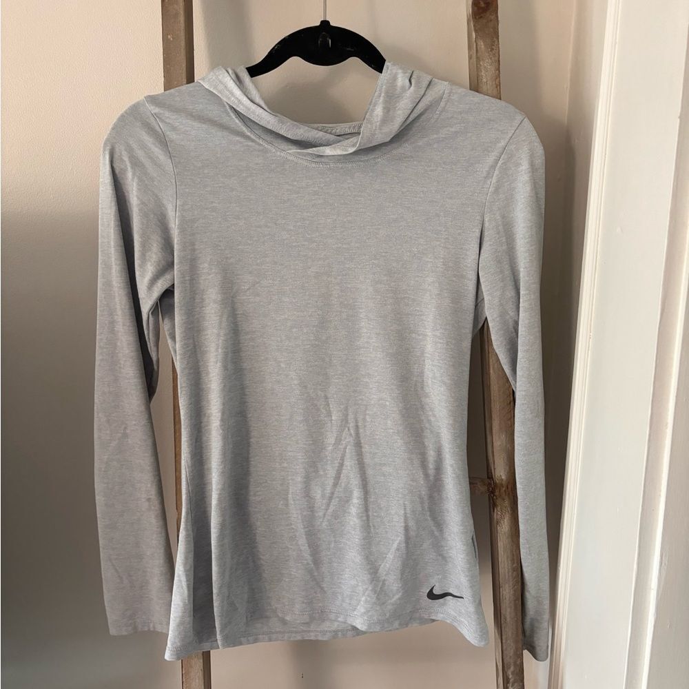 Nike Women's Light Gray Hoodie Sweatshirt